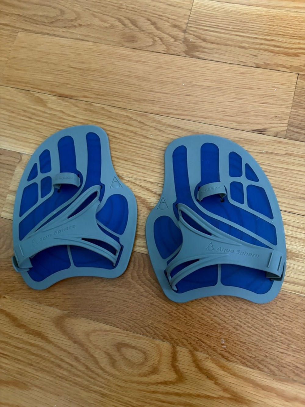Adults wBlue/Gray Swim Paddles - Improved Grip